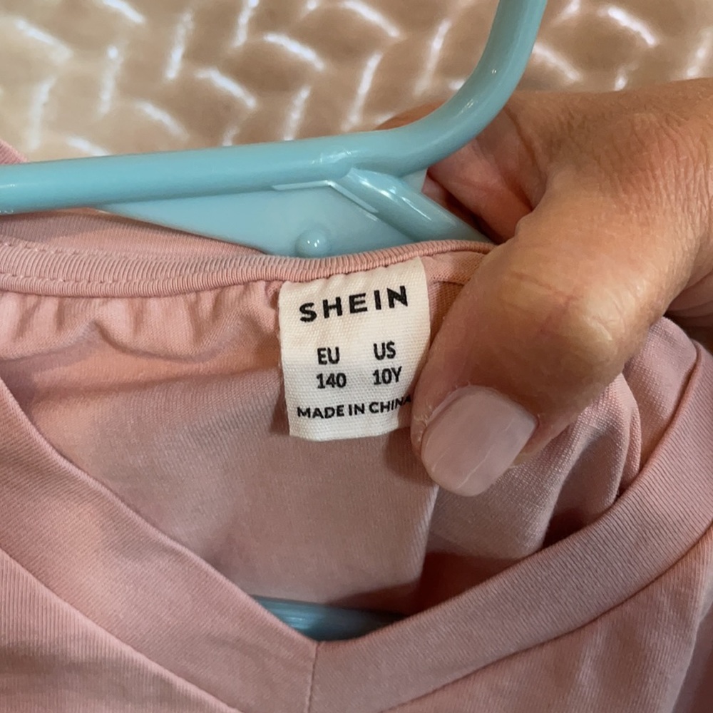 Girls Shein Light Pink Crop Top - Picture 3 of 3